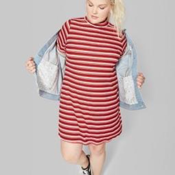 mock neck t shirt dress